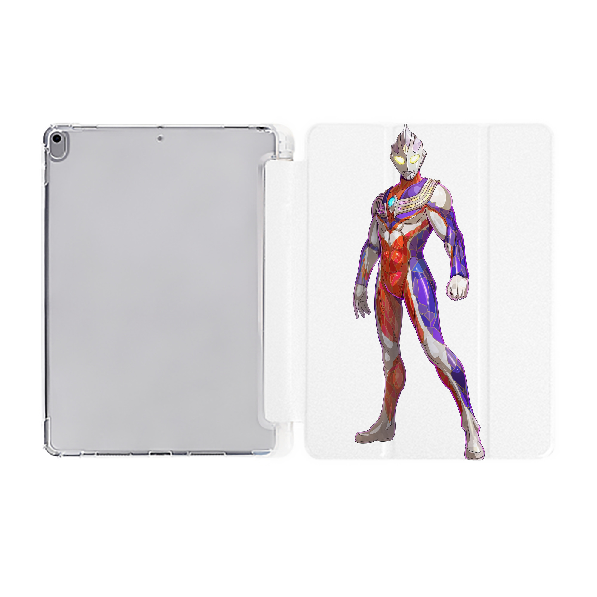 （画像用） ウルトラマン Ultraman IPad ケース ペン収納付き 三つ折りスタンド PUレザー×シリコン 対応機種9.5/10.5/10.9インチ